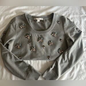 Boston Proper crystal embellished sweatshirt